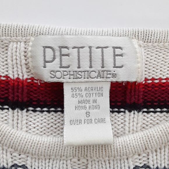 Vintage 1980s Fair Isle Sweater Ribbed Balloon Sleeve Norwegian Multi Womens S - Picture 7 of 11